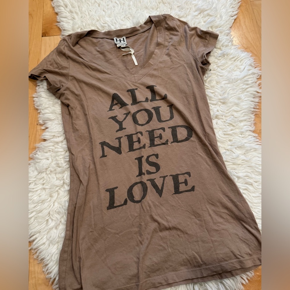 HAUTE HIPPIE all you need is love tee shirt size small
